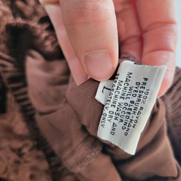 CP Shades Pants Womens Large Brown Crushed Velvet Pull On Elastic Waist Lounge - Picture 11 of 12